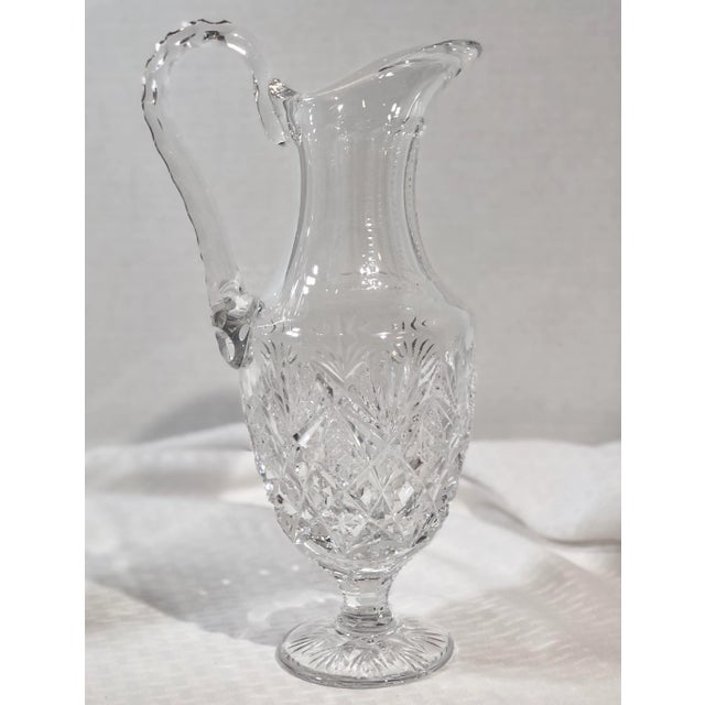Antique St Louis Florence Cut Crystal Tall Water Pitcher For Sale - Image 10 of 10