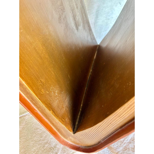 Mid 20th Century Leather and Cast Iron Magazine Rack For Sale - Image 12 of 13