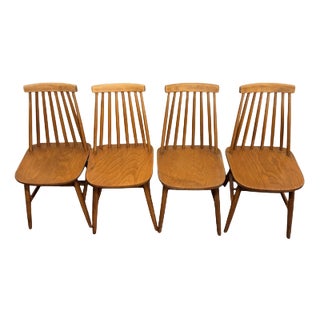 Mid-Century Scandinavian Teak Dining Chairs, Set of 4 For Sale