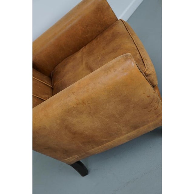 Vintage Dutch Cognac Leather Club Chair For Sale - Image 12 of 18