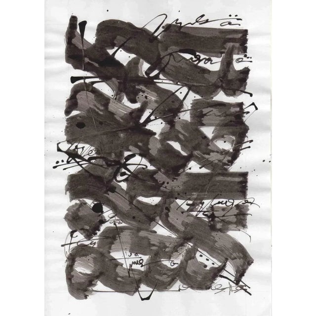 This abstract calligraphy, Untitled, was realized by Francesco Trunfio in 2018 as a sign study. This tempera drawing is...