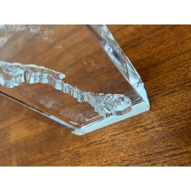 Glass Vintage Scandinavian Art Glass Paper Weight For Sale - Image 7 of 16