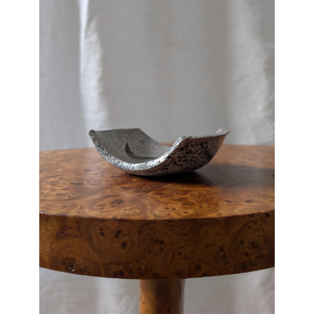 Black Vintage Japandi Monochrome Raku Ceramic Trinket Dish, 1980s For Sale - Image 8 of 11