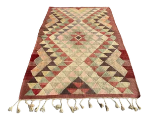 Vintage Turkish Kilim Rug - 63" X 96"