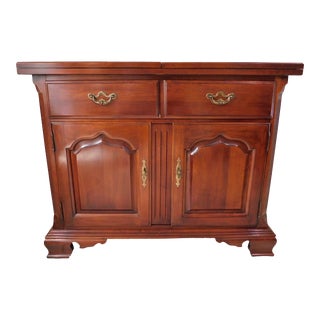 Vintage Thomasville Furniture Solid Mahogany Wood Flip-Top Buffet Server For Sale