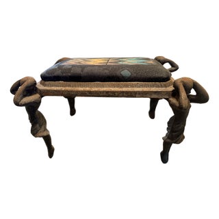 1920s Art Deco Cast Iron Footstool For Sale