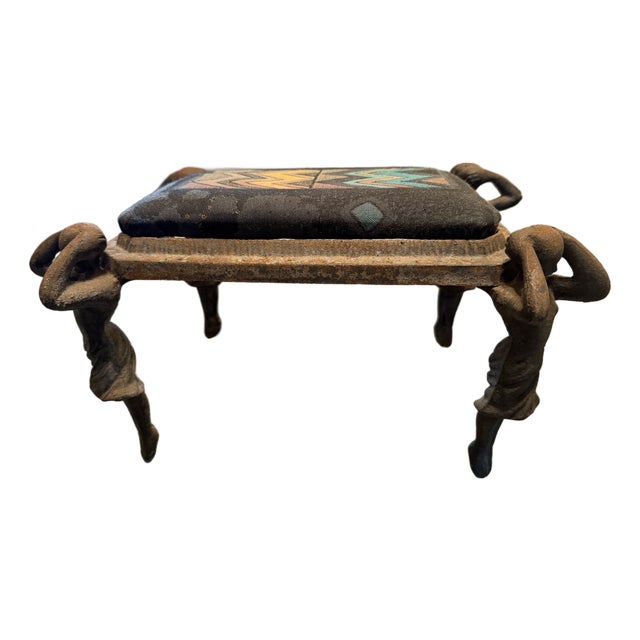1920s Art Deco Cast Iron Footstool For Sale