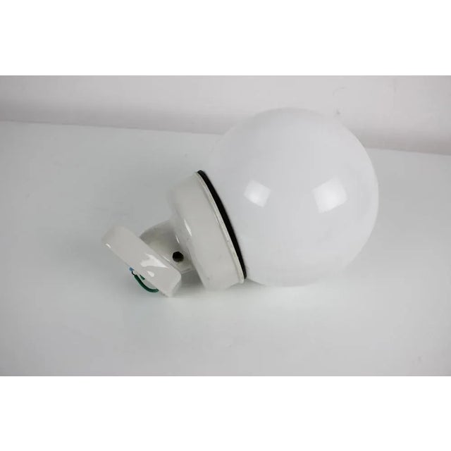 Porcelain and Glass Wall Lamp, Czechoslovakia, 1960s For Sale - Image 4 of 11