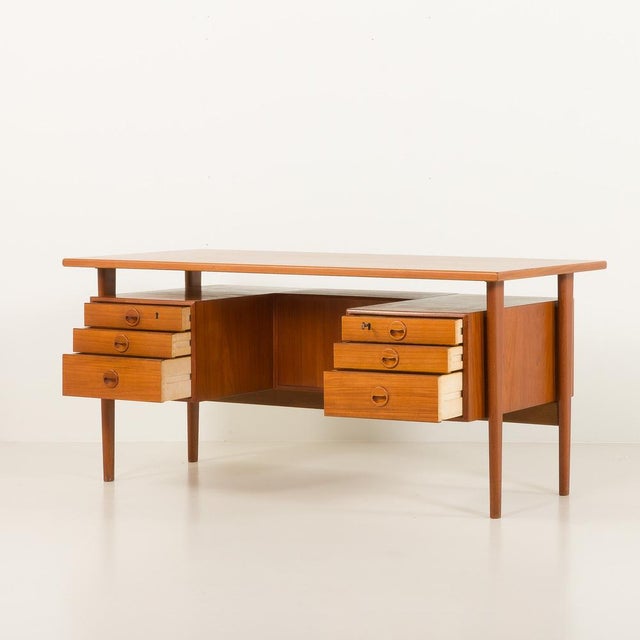 Danish Executive Desk in Teak by Kai Kristiansen, 1960s For Sale - Image 4 of 18