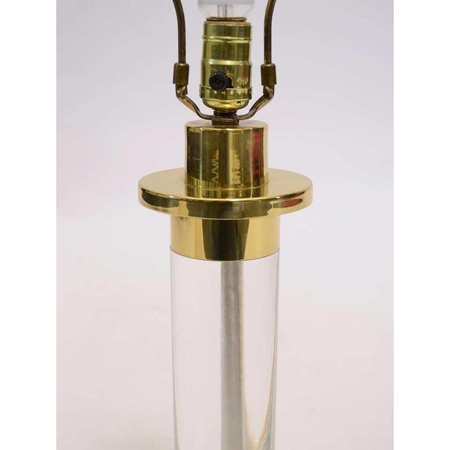 Frederick Cooper Lucite and Brass Table Lamp by Frederick Cooper For Sale - Image 4 of 9