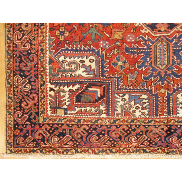 Vintage Persian Decorative Oriental Heriz Rug in Room Size For Sale - Image 4 of 9