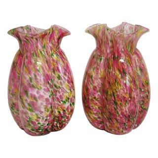 Crystal Vases, Italy, 1940s, Set of 2 For Sale
