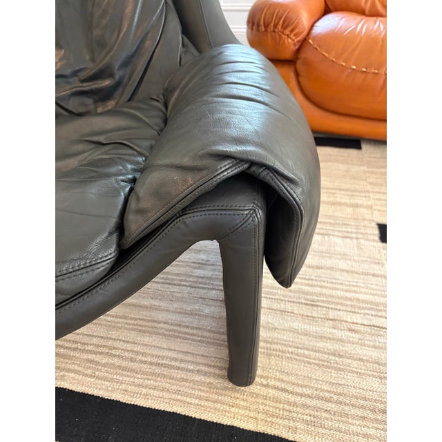 Animal Skin Vintage Black Leather Lounge Chair by Img Norway, 1980s For Sale - Image 7 of 10