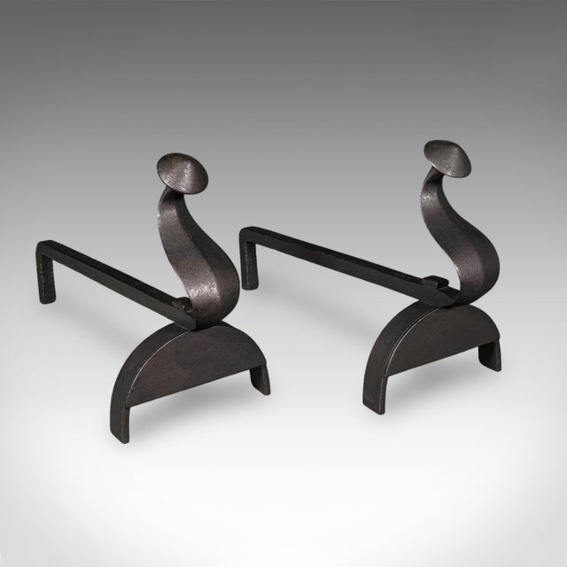 Large Antique Fireplace Set, English, Fire Basket, Andirons, Gothic, Edwardian For Sale - Image 10 of 12