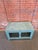 Rustic 1980s Industrial Teal Glass Door Low Cabinet For Sale - Image 3 of 6