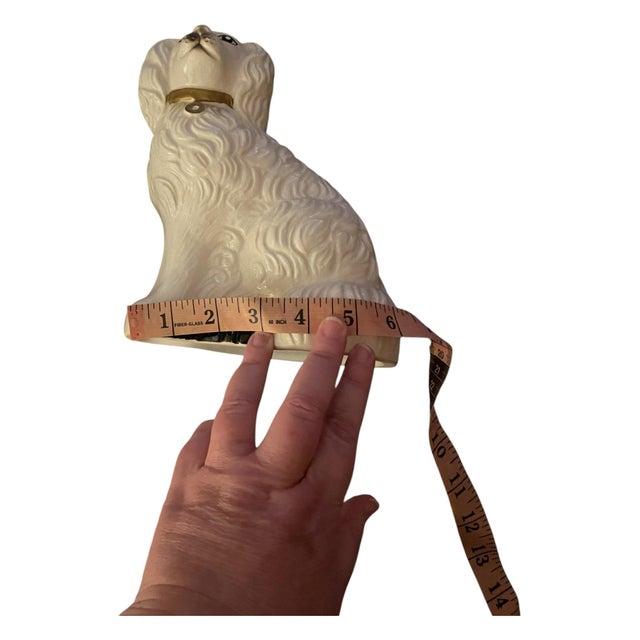 White Vintage Late 20th Century Pair Ceramic Staffordshire Style Spaniel Dog Figurines For Sale - Image 8 of 9