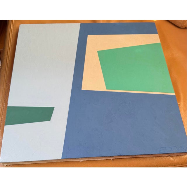 1980s Vintage Darrell Crisp Abstract Painting. Oil on Canvas. Signed and Dated.87. For Sale - Image 5 of 7