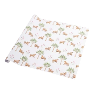 Schumacher Tiger Palm Wrapping Paper in Crimson