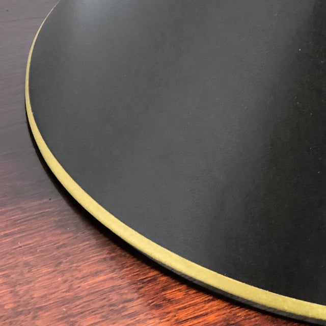 Vintage Late 20th Century Black & Gold Paper Empire Lamp Shade For Sale - Image 9 of 11