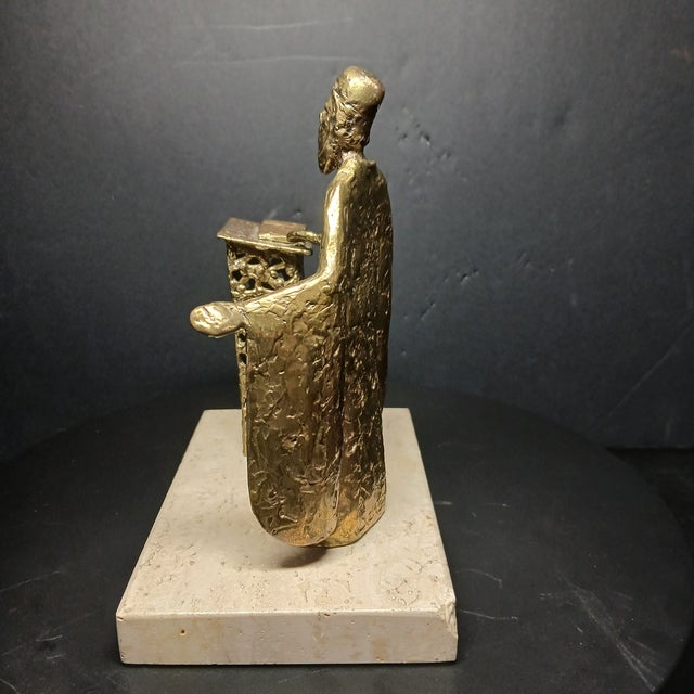 Contemporary Late 20th Century Nancy Schon "The Cantor" #5/18 Judaica Bronze World Famous Sculptor For Sale - Image 3 of 6