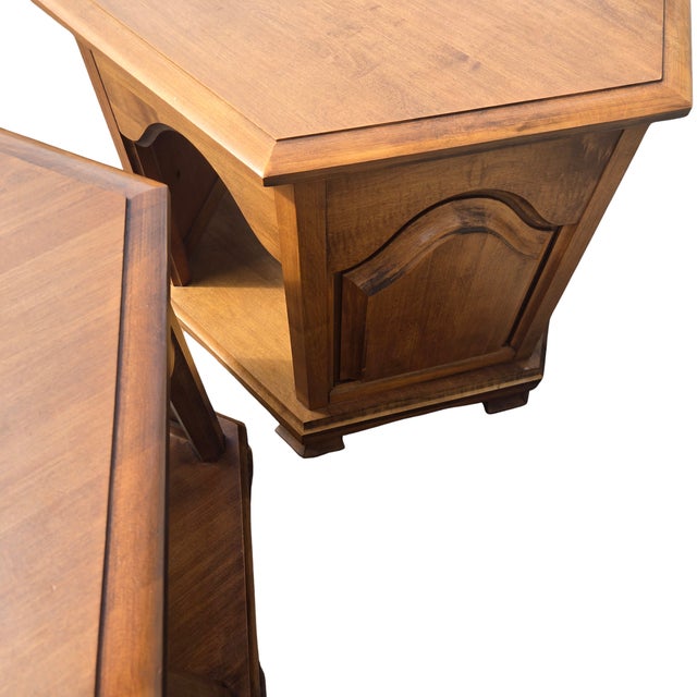 Farmhouse Boho Solid Rock Maple Nightstands- A Pair For Sale - Image 3 of 14