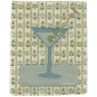 Domino the Martini by Willa Heart in Brimfield Black Frame, Mini Art Print For Sale