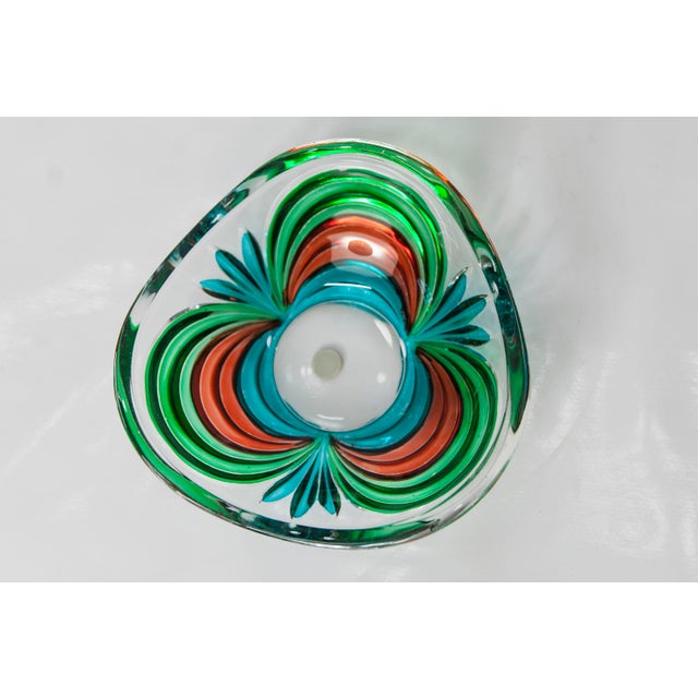 Hand-Painted Murano Glass Bowl, 1970 For Sale - Image 10 of 13