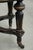 Antique English Stool with Red Fabric Seat and Black Wooden Base with Gold-Colored Details For Sale - Image 11 of 12