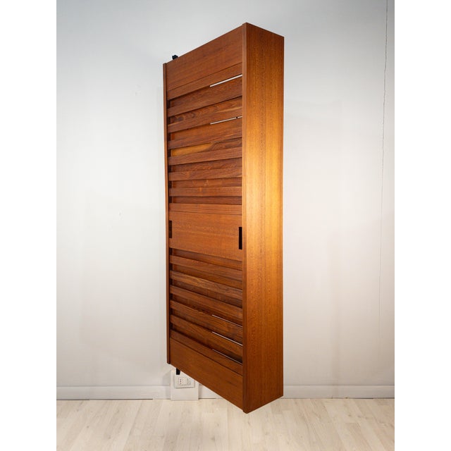 Wood Mid-Century Italian Suspended Tilting Wardrobe, 1960s For Sale - Image 7 of 18