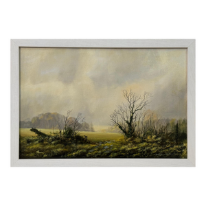 Winter Field on Overcast Farmland in the English Countryside by British Artist 1975 (Circa)