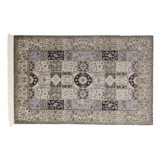 Middle Eastern Rug in Wool and Silk For Sale