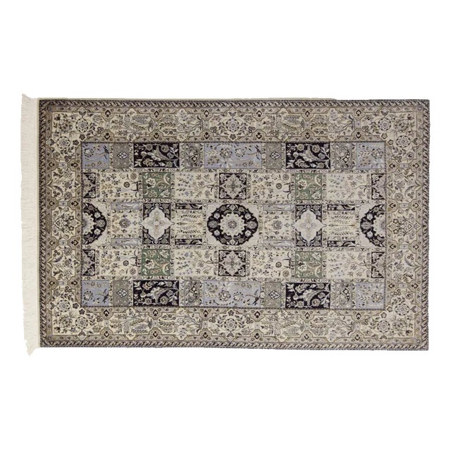 Middle Eastern Rug in Wool and Silk For Sale