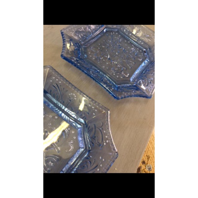 Traditional 1970s Traditional Blue French Portiex Art Glass Plates - Set of 3 For Sale - Image 3 of 5