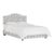 California King Camelback Bed in Linen Leopard Ink For Sale