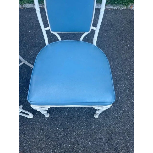 White Chinese Chippendale Bamboo Patio Set by Kessler For Sale - Image 14 of 18