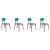 Turquoise Bokken Chairs in Beech Structure by Colé Italia, Set of 4 For Sale - Image 9 of 9