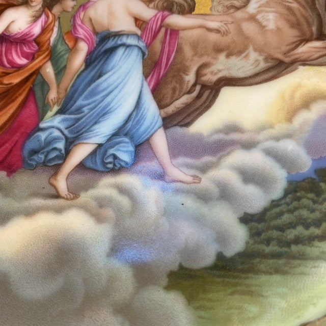 Early 20th Century Early 20th Century German Allegorical Hand Painted Cabinet Plate For Sale - Image 5 of 7