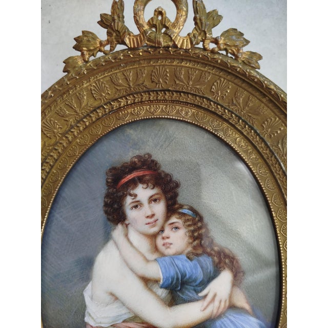 Antique Louis XVI French Miniature in Bronze After E. Vigee Lebrun for Belle Epoque, 1880 For Sale - Image 11 of 14
