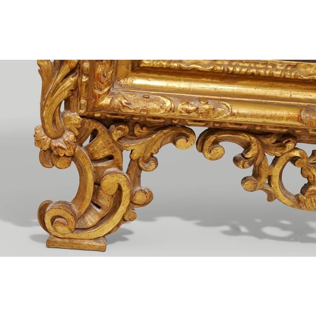 Large Gilded Mirror from Piedmont, 1700s For Sale - Image 6 of 12