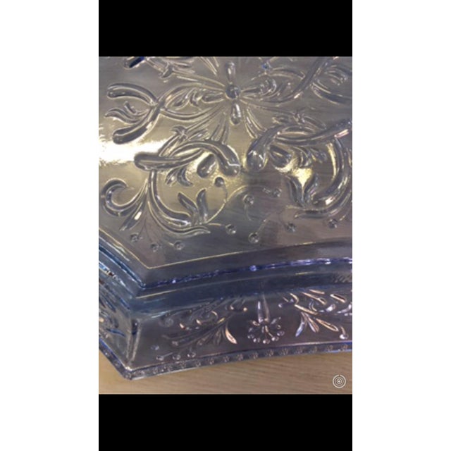 Portieux Vallerysthal 1970s Traditional Blue French Portiex Art Glass Plates - Set of 3 For Sale - Image 4 of 5