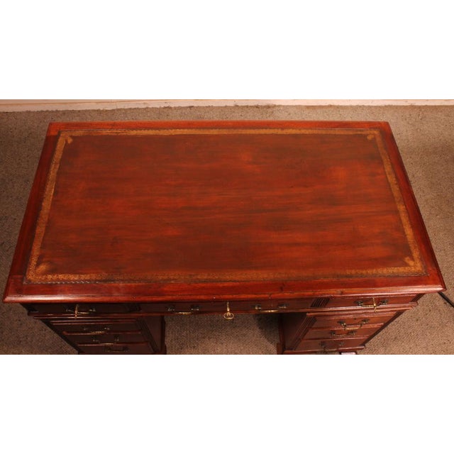 Small Mahogany Pedestal Desk, 19th Century For Sale - Image 5 of 11
