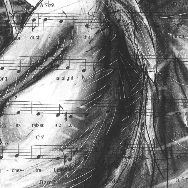 Contemporary An Off Key Harmony - Original Figurative Mixed Media Artwork on Sheet Music by Robert Lebsack For Sale - Image 3 of 6