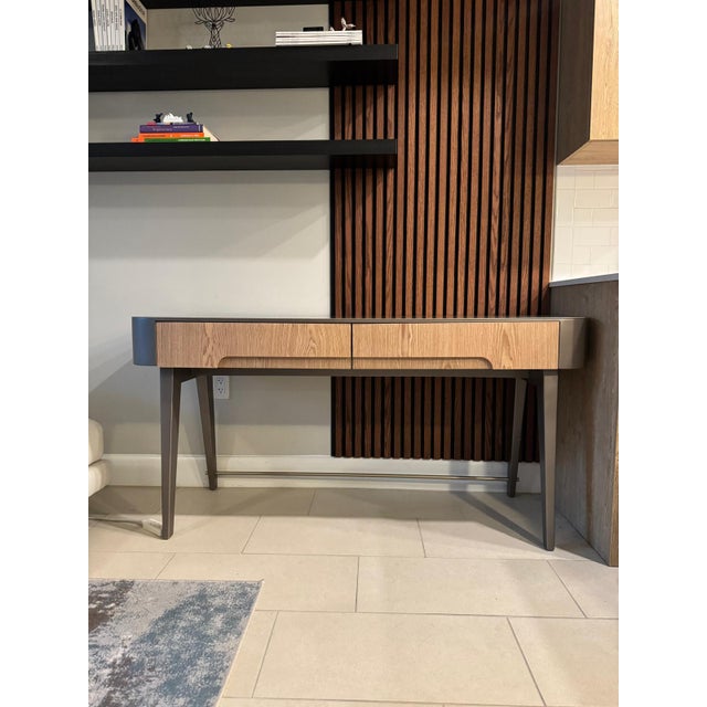 Brand New Luxury Desk: High-Gloss Lacquer & Glass Top (63") Unused, contemporary executive desk originally priced over...