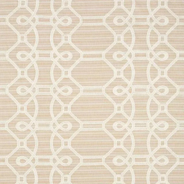 Sample - Schumacher Ziz Embroidery Fabric in Natural For Sale