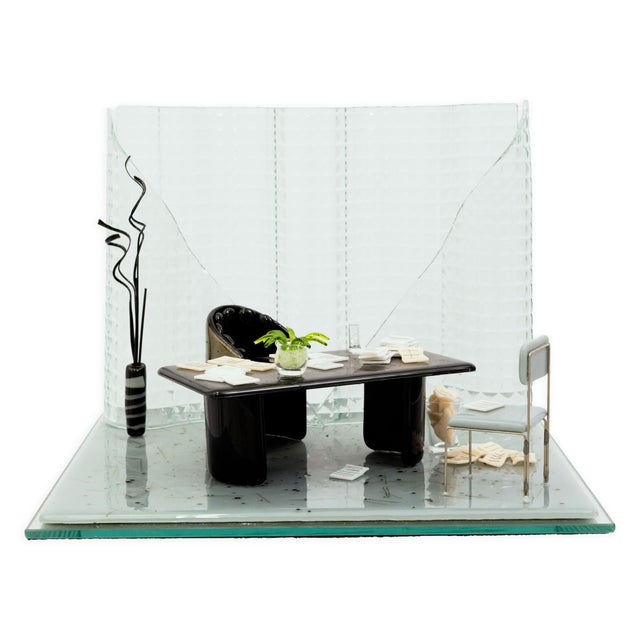 Glass Emily Brock Postmodern Office Signed 1997 Fused Art Glass Table Sculpture For Sale - Image 7 of 11