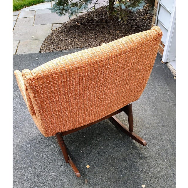 Mid-Century Modern 1950s MCM Reupholstered Rocking Chair For Sale - Image 3 of 6