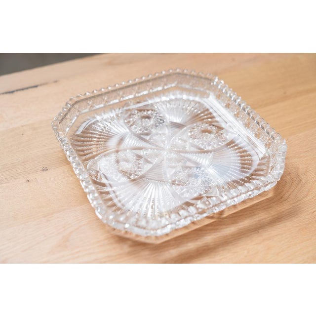 Square Tray in Bohemian Crystal, 1970s, in Very Good conditions. Designed 1970 to 1979