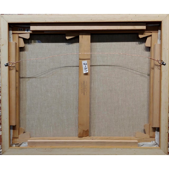 Blue Bernard Charoy -Portrait of a Young Girl at a Beach in South of France -Oil Painting For Sale - Image 8 of 9