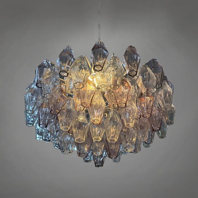 Venini Mid-Century Modern Italian Poliedri Chandelier in Murano Glass by Carlo Scarpa for Venini, 1960s For Sale - Image 4 of 14