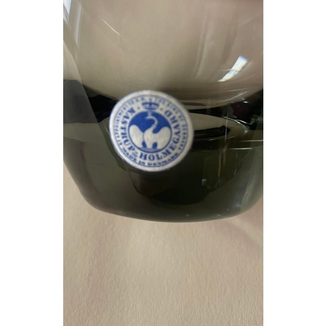 Holmegaard Vintage Mid Century Modern Smoked Glass Per Lütken for Holmegaard Set of 2 Pitchers With 20 Glasses For Sale - Image 4 of 5